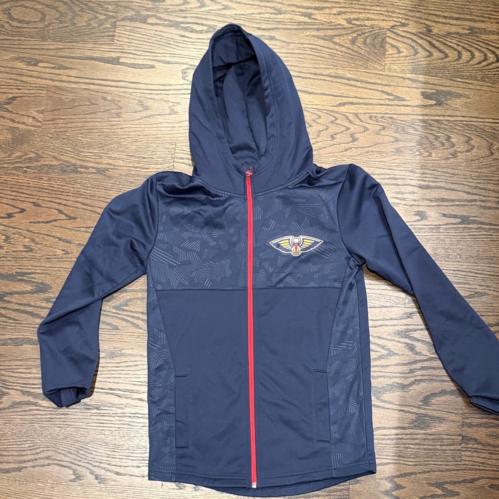 Fanatics Navy Blue Hoodie with Red Zipper